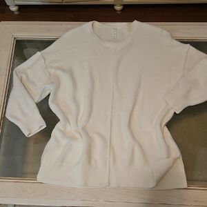 STYLUS Cream Crewneck Sweater-Soft Lightweight Knit Nylon like Cashmere, SZ XXL